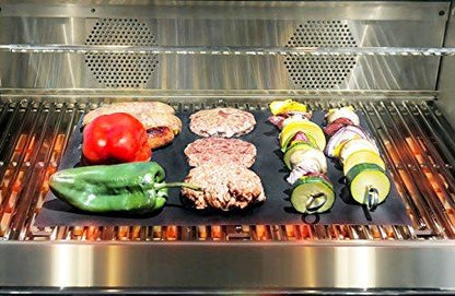 BBQ Grill Sheets Mat ,100% Non Stick Safe ,Extra Thick,Reusable and Dishwasher safe, 3 piece of (13"x15.75") - CookCave