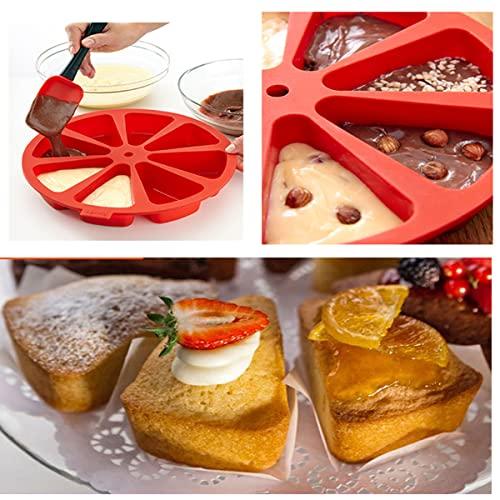 GerlWorld 2PCS Silicone Scone Pan, Non-stick Cake Baking Mold, Triangle 8 Cavity Pizza Pan, Food-grade Silicone Mold Specialty and Novelty Cake Pan for Brownies Muffins, Cheesecake, BPA Free Bakeware - CookCave