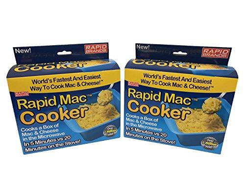 Rapid Mac Cooker | Microwave Macaroni & Cheese in 5 Minutes | Perfect for Dorm, Small Kitchen or Office | Dishwasher Safe, Microwaveable, BPA-Free | Blue, 2 Pack - CookCave