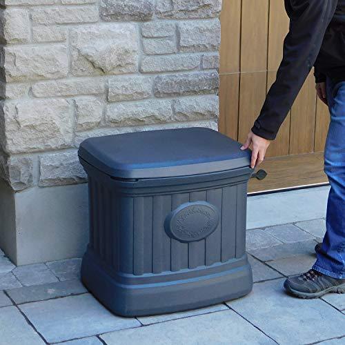 FCMP Outdoor All Weather Outdoor Salt and Sand Storage Bin, Granite Grey - CookCave