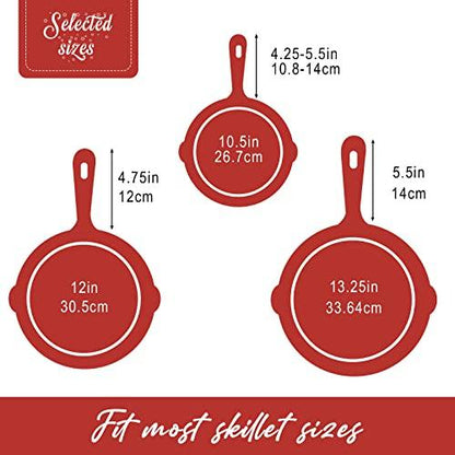 Joyhalo Joyhalo Cast Iron Skillet Handle Cover, 6 Pack Pot Handle Covers Heat Resistant, Cast Iron Pan Handle Covers, Silicone Pot Handle Sleeve Covers, Silicone Handle for Cast Iron Skillet, Wine - CookCave