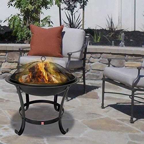 FireBeauty Fire Pit BBQ Grill Pit Bowl with Mesh Spark Screen Cover,Poker (Includes Tote Bag) - CookCave