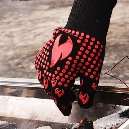 Srramy BBQ Gloves - 1472°F Extreme Heat Resistant, Fireproof, Ideal for Grilling, Barbecuing, Baking, Smoking, and Camping. Suitable for Both Men and Women, Perfect for Handling Hot Food Safely - CookCave