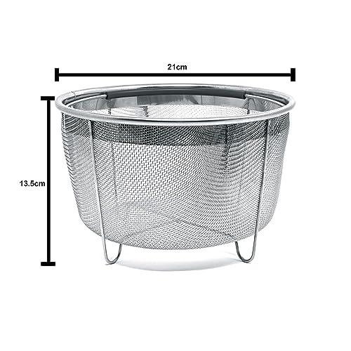 Cuisinox Stainless Steel 6 Quart Steamer Basket with Silicone Handle for Instant Pot Steaming Vegetables Eggs Meats Bone Broths Stocks - CookCave