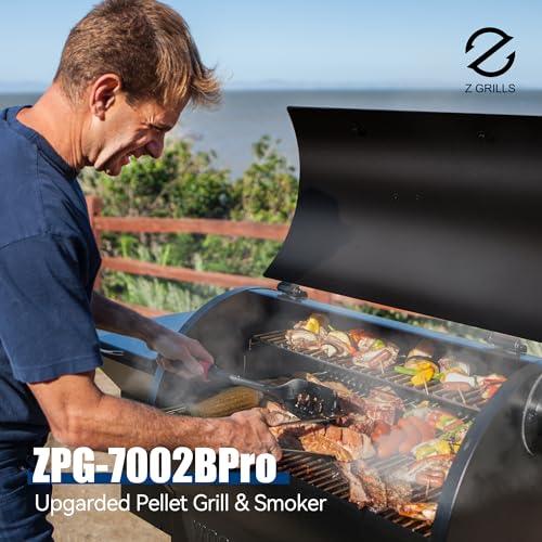 Z GRILLS Pellet Smoker Grill with PID Control, Rain Cover, 700 sq. in Cooking Area for Outdoor BBQ, ZPG-7002BPro - CookCave