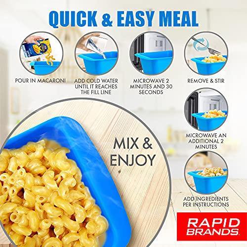 Rapid Mac Cooker | Microwave Macaroni & Cheese in 5 Minutes | Perfect for Dorm, Small Kitchen or Office | Dishwasher-Safe, Microwaveable, BPA-Free (Blue, 1-Pack)… - CookCave