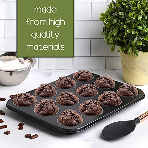 Non-Stick Bakeware 12 Cup Muffin Pan, Set of 2, Heavy Duty & Easy Release Cupcake Baking Pan - CookCave