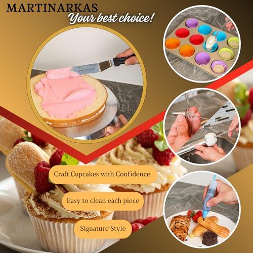 Cake Decorating Kit 159pcs - Icing Gun with 30 Piping Tips, Cupcake Liners, Offset Spatula, Cake Scraper, Silicone Muffin Cups for Baking & More- Baking Supplies Set for Beginners or Professionals - CookCave