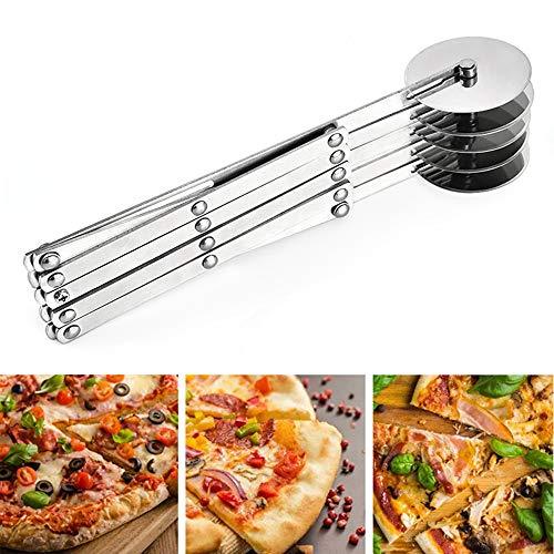 5 Wheel Pastry Cutter, Stainless Pizza Slicer, Expandable Pizza Slicer Multi-Round Pastry Knife Baking Cutter Roller Cookie Dough Cutter Divider - CookCave