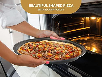 Bella Cooks Pizza Pan for Oven (Set of 2 Pizza Pans) 15″ Pizza Pan with Holes - Non-Stick & Dishwasher Safe - Pizza Tray for Oven - Incl. Pizza Cu - CookCave