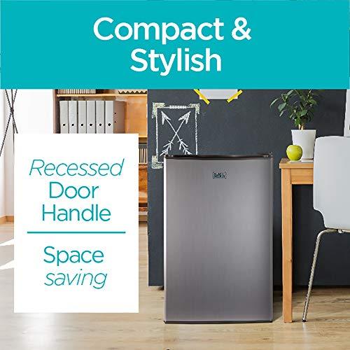 BLACK+DECKER BCRK32V Compact Refrigerator Energy Star Single Door Mini Fridge with Freezer, 3.2 Cubic Ft., VCM, Gray - CookCave