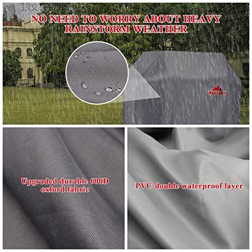 Chooone 58 Inch Grill Cover, Heavy Duty Waterproof Barbecue Gas Grill Cover, Windproof, UV and Fade Resistant, 600D BBQ Grill Cover for Weber Brinkman Char-Broil and More, Grey Cover - CookCave