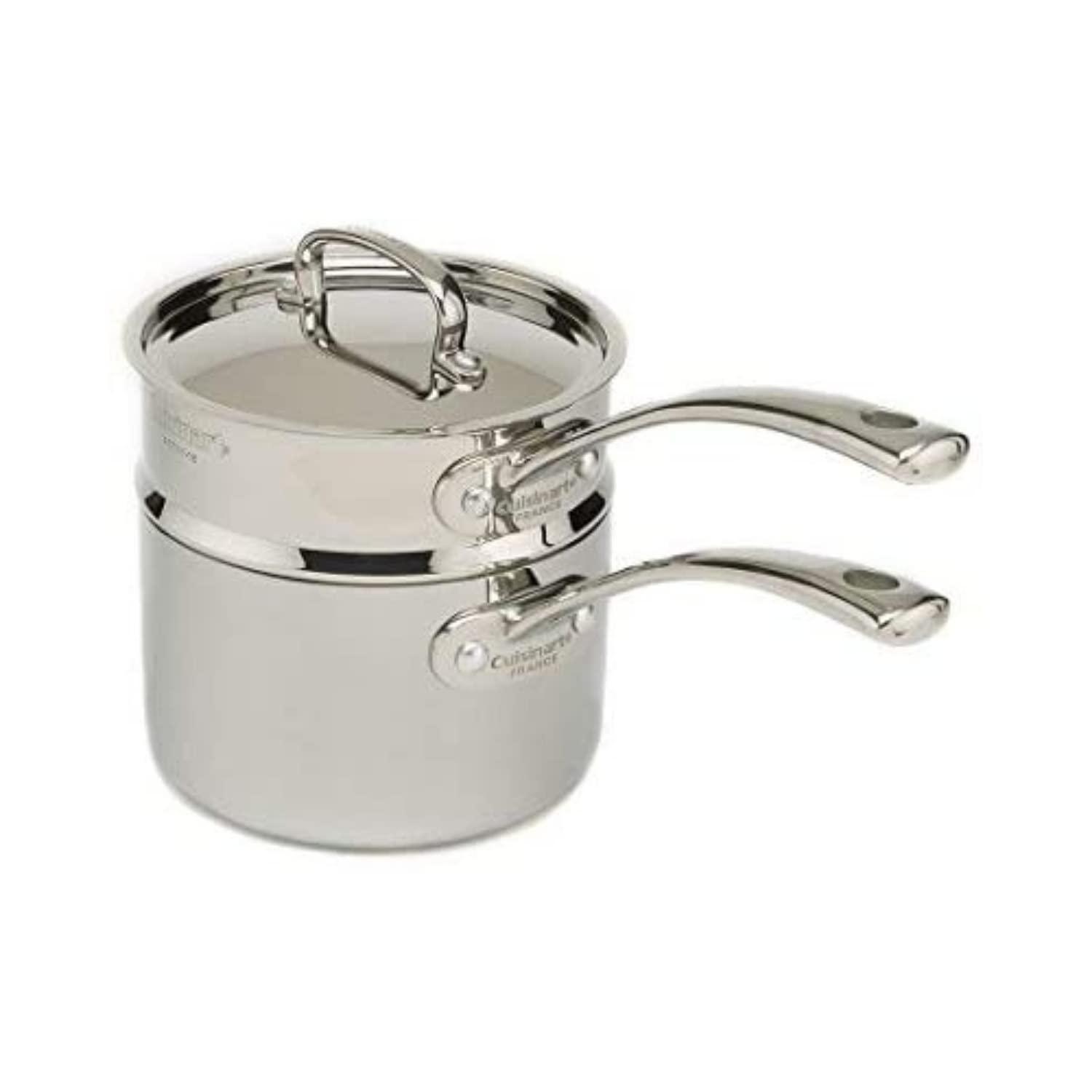 Cuisinart French Classic Tri-Ply Stainless 3-Piece Saucepan and Double Boiler Set - CookCave