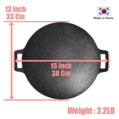 SCSP - Korean BBQ Grill IH Induction Circular size 13 inches [Made In Korea] Non-stick Grill/Natural Material 6 Layer Coating/[Bag included] Can be used for both home and outdoor stoves - CookCave