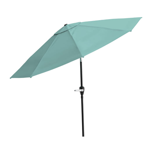 Pure Garden Patio Umbrella with Auto Tilt – 10 Ft Easy Crank Outdoor Table Umbrella Shade for Deck, Balcony, Porch, Backyard or Pool (Dusty Green) - CookCave