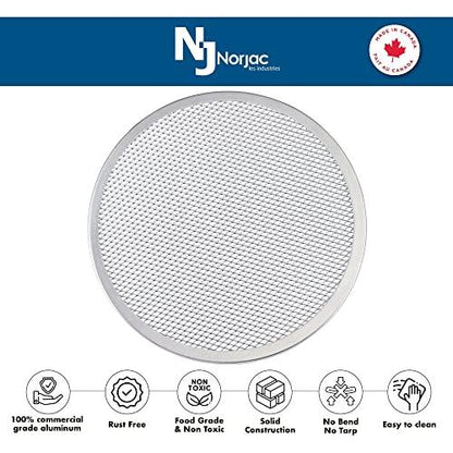 Norjac Pizza Screen, 14 Inch, 2 Pack, Seamless Rim, Restaurant-Grade, 100% Aluminum Pizza Pan, Oven-Safe, Rust-Free. - CookCave