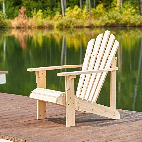 Shine Company 4611N Westport Wood Adirondack Chair | Back & Seat Pre-Assembled – Natural - CookCave