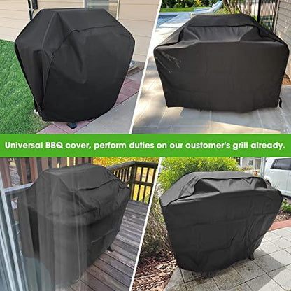 Mightify Grill Cover 50-Inch, Heavy Duty Waterproof Gas Grill Cover, Outdoor Fade Resistant Small BBQ Cover, All Weather Protection Barbecue Cover with Adjustable Straps, 50''W x 22''D x 40''H, Black - CookCave