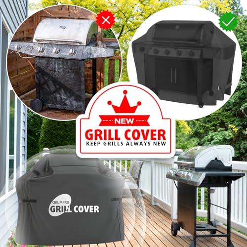 Cbiumpro 58 Inch Grill Cover for Outdoor Grill, Durable Weatherproof BBQ Grill Covers for Outside Weber Spirit E-210, E-310, E-315, E-330, E-335, S-315, Char-Broil, Brinkmann, Nexgrill (2-5 Burner) - CookCave