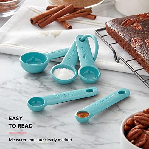 KitchenAid Measuring Spoons, Set Of 5, Aqua Sky - CookCave