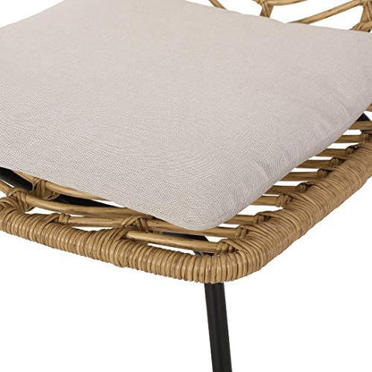 Christopher Knight Home Berrien Outdoor Wicker Chairs, Beige + Light Brown + Black - CookCave