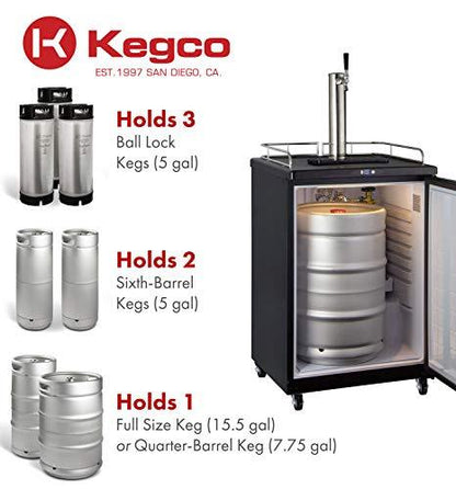 Kegco Kegerator, Single Tap, Stainless Steel - CookCave