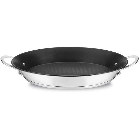 MAGEFESA Prisma – 13.4 inches Paella pan, made of 18/10 stainless steel, triple layer non-stick, for all types of kitchens, INDUCTION, dishwasher and oven safe up to 392ºF - CookCave