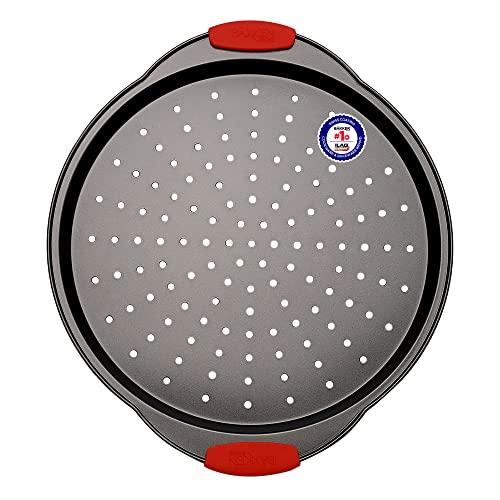 Pizza Tray Carbon Steel Pizza Pan with Holes and Non-Stick Coating – PFOA PFOS and PTFE Free by Bakken - CookCave