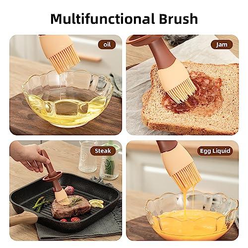 Buaic Silicone Basting Pastry Brushes Set of 3 with Oil Dispenser 2 in 1 Heat Resistant Pastry Brushes Spread Oil Butter Sauce Marinades for BBQ Grill Barbecue Baking Kitchen Cooking BPA Free - CookCave