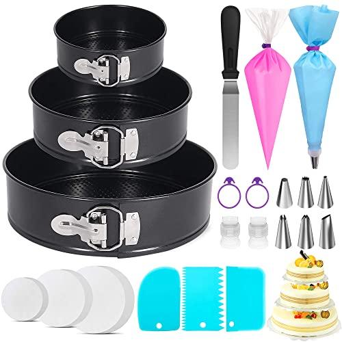 Hikolvol 103Pcs Springform Pans Set, Nonstick Leakproof Round Cake Pans Sets Include 6/8/10 Inch Cheesecake Pan with Removable Bottom and Cake Decorating Kit Supplies, Spring Form Pans for Baking - CookCave