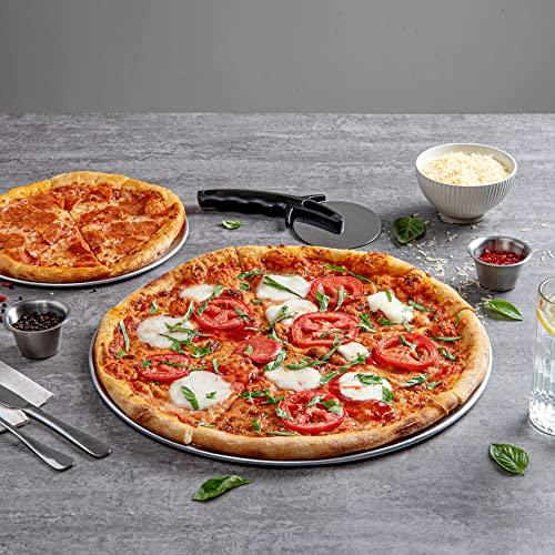 Restaurantware Met Lux 16 Inch Commercial Pizza Pan, 1 Coupe Style Pizza Cooking Tray - Heavy-Duty, 18-Gauge, Aluminum Round Baking Tray, Oven-Baking, For Pizzas & More - CookCave