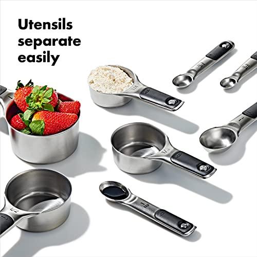 OXO Good Grips Stainless Steel Measuring Cups and Spoons Set, 2.9, 8 Piece - CookCave