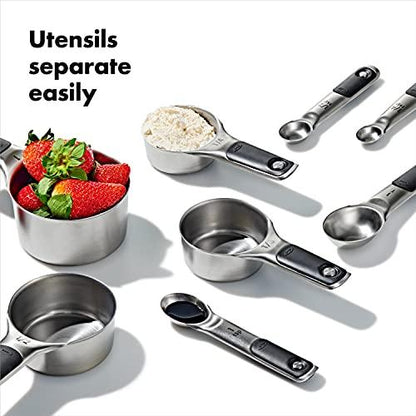 OXO Good Grips Stainless Steel Measuring Cups and Spoons Set, 2.9, 8 Piece - CookCave