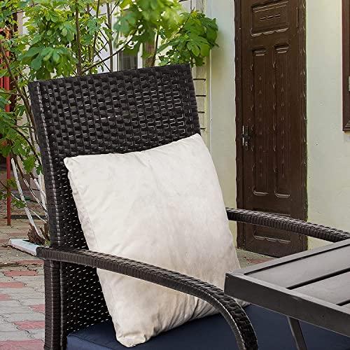 VOYSIGN Outdoor Wicker Dining Chairs, Patio Rattan Dining Chairs, Restaurant Chair with Removable Cushions, Firepit Armchair w/Armrests Set of 2 - CookCave