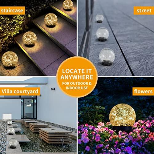 HOFLYW Solar Globes Lights Outdoor Garden Decor Solar Balls for Garden Crackle Glass Solar Lights Yard Decor 1 Pack for Outdoor Decor Decorations Pathway Patio Yard Lawn - CookCave