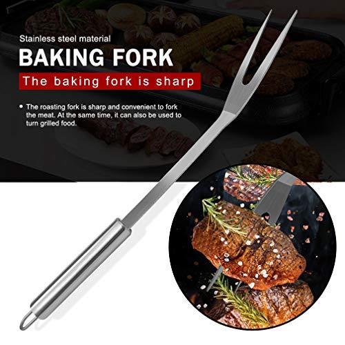 PTAPIPI Grill Accessories, Stainless Steel BBQ Tools 5 Pcs BBQ Tools Grilling Tools Set with Stainless Steel Knife, Spatula, Tongs, Fork, Silicone Basting Brush - CookCave