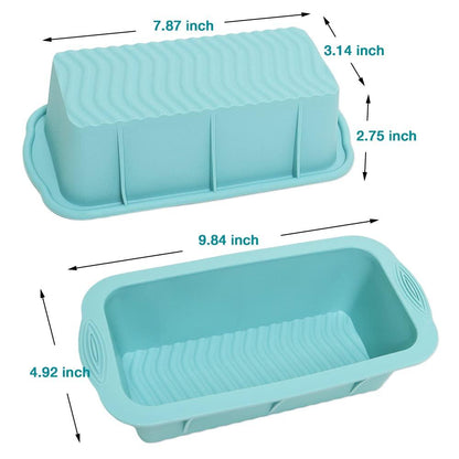 Alimat PluS Silicone Bread Loaf Pan Set of 2, Silicone Baking Mold for Homemade Cake, Non-Stick Meatloaf Pan - CookCave