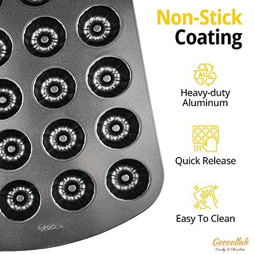 Wilton Mini Fluted Tube Pan – 24-Cavity Cake Pan – Easy To Use Cupcake Pan for Unique Baking Goods – Durable and Reliable Steel Pan with Non-Stick Coating – 16.5 x 10.5 inches - CookCave