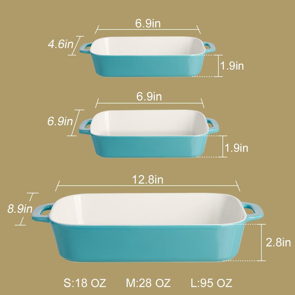 Sweejar Ceramic Bakeware Set, Rectangular Baking Dish for Cooking, Kitchen, Cake Dinner, Banquet and Daily Use, 12.8 x 8.9 Inches porcelain Baking Pans (Navy) - CookCave