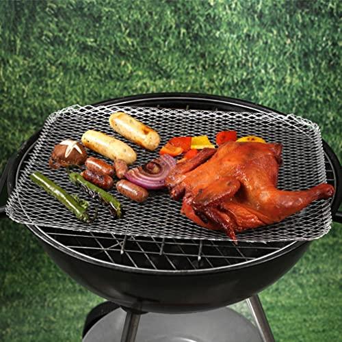 Luxshiny BBQ Grill Mesh Mat: 10Pcs Disposable Aluminum Grill Topper Broiler Net Pans Non-Stick Cooking Grid Grates Pad Baking Tools for Outdoor Camping Barbeque Picnics Backpacking Backyards - CookCave