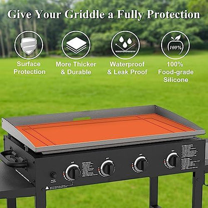 HONSREO 36" Griddle Silicone Mat for Blackstone 36/30/28 Inch, Food Grade Grill Protective Mat All Season Grill Protector Cover Cuttable and Customizable - CookCave