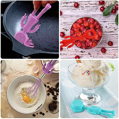 Human Shaped Kitchen Utensils Set 6 Piece Non Stick Heat Resistant Baking Tools Kitchen Gadgets Silicone Cute Utensils with Comfortable Grip Handle, Dishwasher Easy Clean and Stand up Kitchenware - CookCave