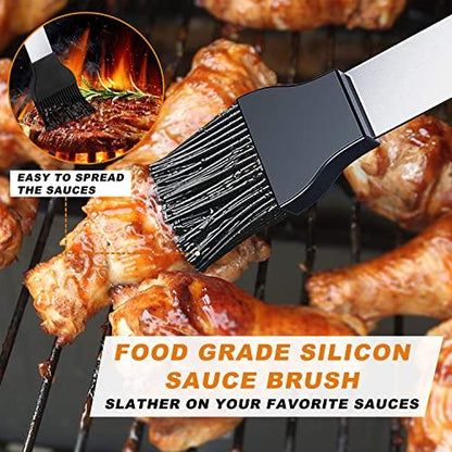POLIGO 5PCS BBQ Grill Accessories for Outdoor Grill Set Stainless Steel Camping BBQ Tools Grilling Tools Set for Christmas Dads Birthday Presents, Grill Utensils Set Ideal Grilling Gifts for Men Dad - CookCave
