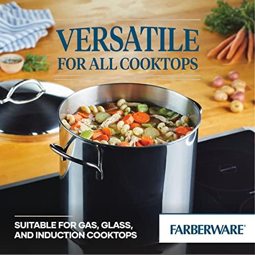 Farberware 50008 Classic Stainless Steel Stock Pot/Stockpot with Lid - 12 Quart, Silver - CookCave