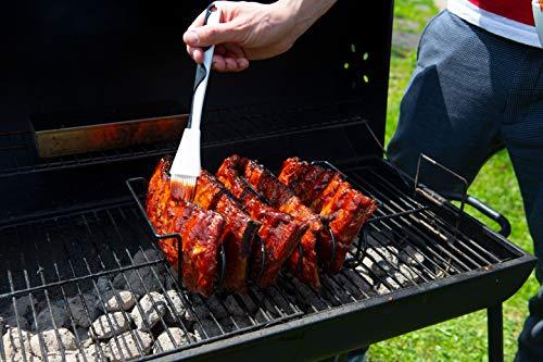 MOUNTAIN GRILLERS BBQ Rib Racks for Smoking, Gas Smoker or Charcoal Grill, Sturdy & Non Stick Standing for gas grill, bbq grill, Holds Up to 5 Baby Back Ribs, Grilling & Barbecue Gifts for Men Black - CookCave