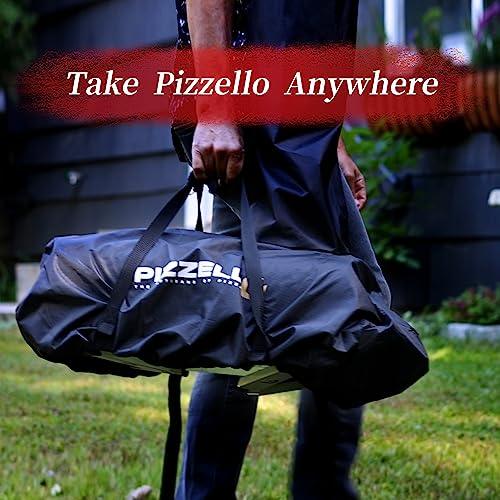 PIZZELLO 12" Outdoor Pizza Oven Propane & Wood Fired Pizza Maker Multi-Fuel Pizza Ovens with Gas Burner, Wood Tray, Stone, Pizza Peel, Cover, Forte Gas (Black) - CookCave