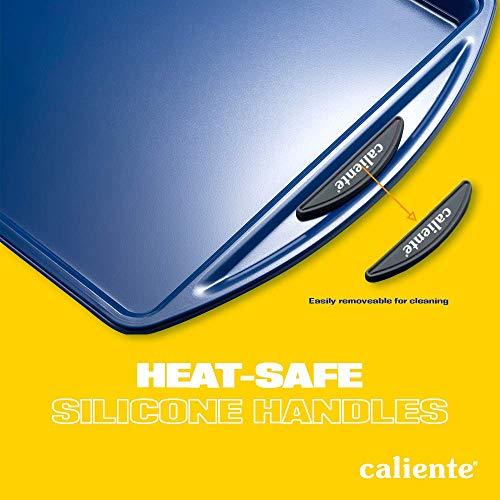 Caliente Nonstick Bakeware Set of 2 Cookie Sheets | Premium Medium & Small Baking Sheets | Durable Carbon Steel Baking Sets | Housewarming, Wedding, Chefs & Bakers Kitchen Gift - CookCave