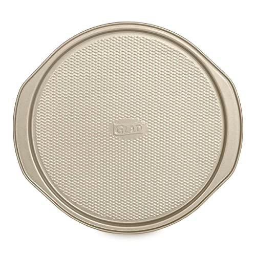 Glad Nonstick Large Pizza Pan for Oven | Round Baking Tray | Textured Cooking Sheet Crisper | Premium Bakeware Series for Home Kitchen - CookCave