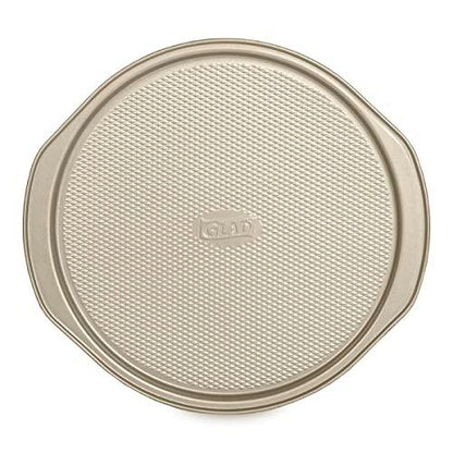 Glad Nonstick Large Pizza Pan for Oven | Round Baking Tray | Textured Cooking Sheet Crisper | Premium Bakeware Series for Home Kitchen - CookCave