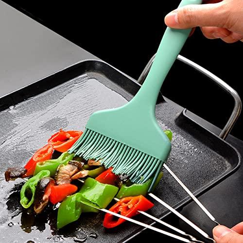 Basting Brush Silicone Pastry Baking Brush Large Grill BBQ Sauce Marinade Meat Glazing Oil Brush Heat Resistant, Kitchen Cooking Baste Pastries Cakes Desserts, Dishwasher Safe 2Pack (2) - CookCave